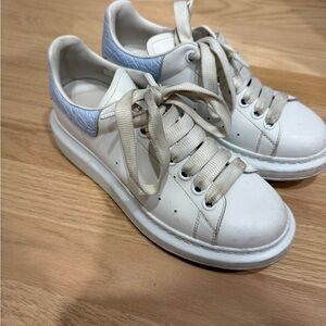 Alexander McQueen Women's White and Blue Sneakers